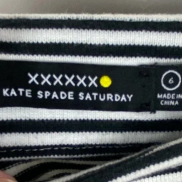 Kate Spade Black and White Striped Mini Skirt Pencil Size 6 Stretch Minimalist - Picture 3 of 6